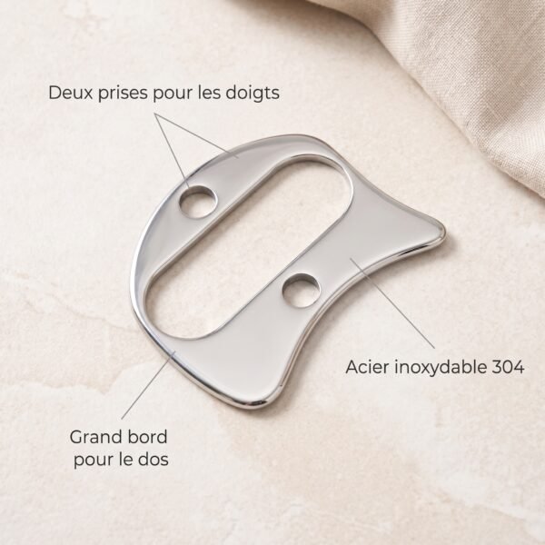 La Palette Ajourée en acier inoxydable annoté : Deux prises pour les doigts, Grand bord pour le dos, Acier inoxydable 304